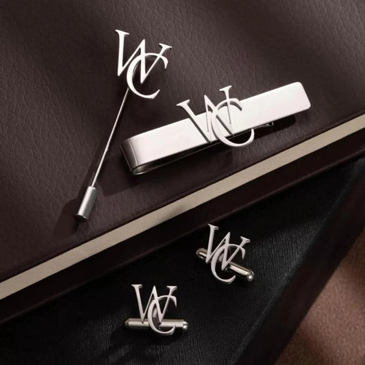 Perosnalized Mens's Combo Accessory set,Cufflinks, Lapel Pin, Tie Bar
