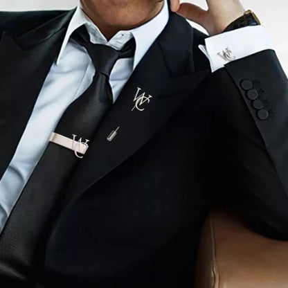 Perosnalized Mens's Combo Accessory set,Cufflinks, Lapel Pin, Tie Bar