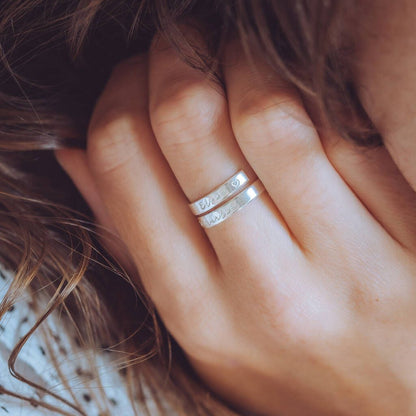 925 Silver Adjustable Personalized Ring