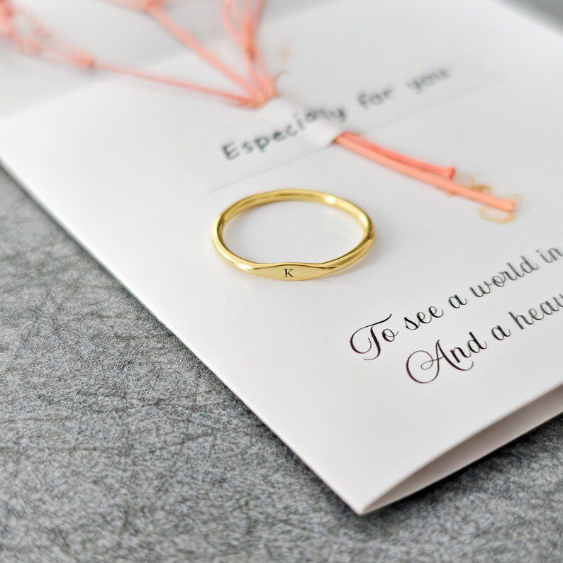 925 Silver Minimal Adjustable Initial Ring