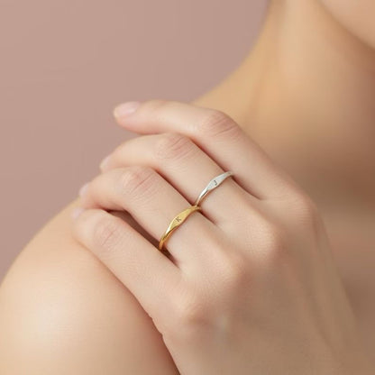 925 Silver Minimal Adjustable Initial Ring