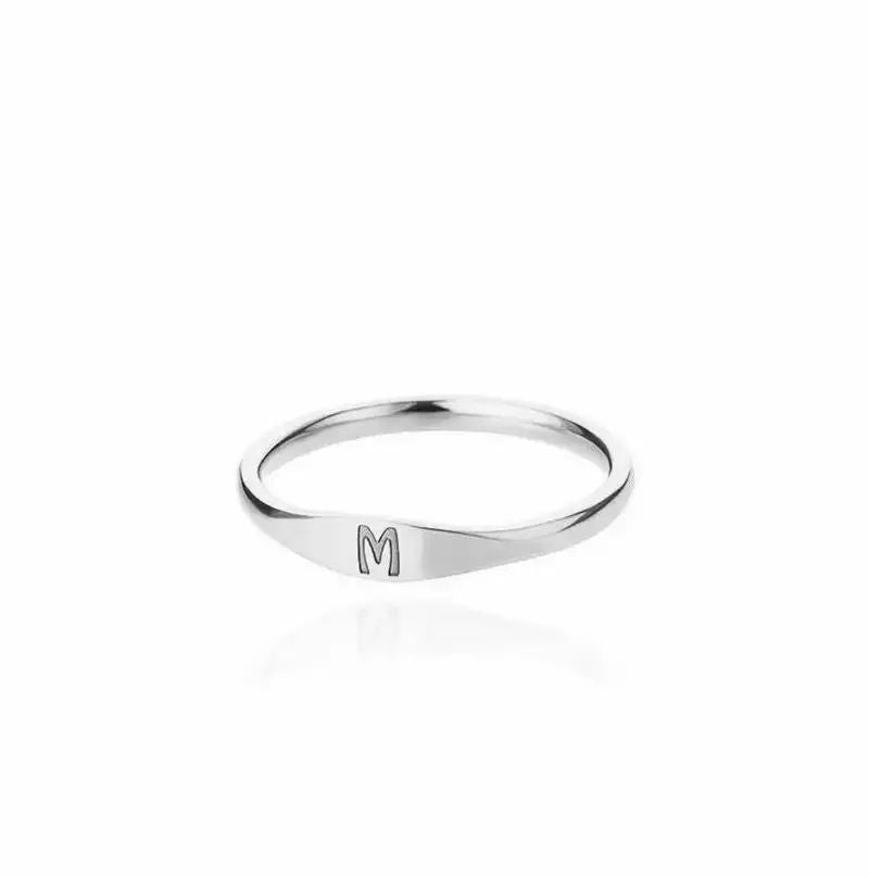 925 Silver Minimal Adjustable Initial Ring
