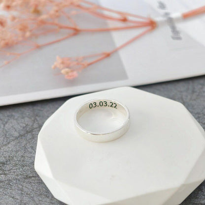 925 Silver Flat Band-Personalised
