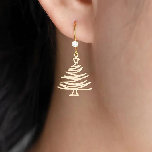 Christmas Tree Dangle Earrings