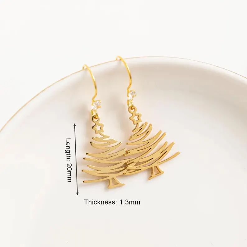 Christmas Tree Dangle Earrings