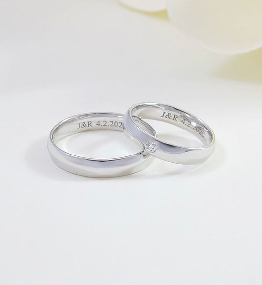 925 silver Customise couple ring