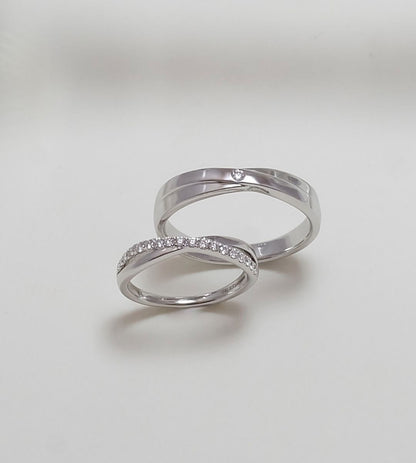 925 Silver Intertwined Couple Ring