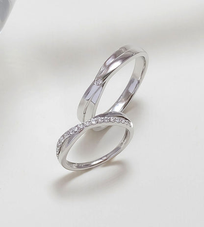 925 Silver Intertwined Couple Ring