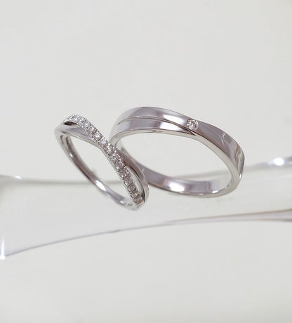 925 Silver Intertwined Couple Ring