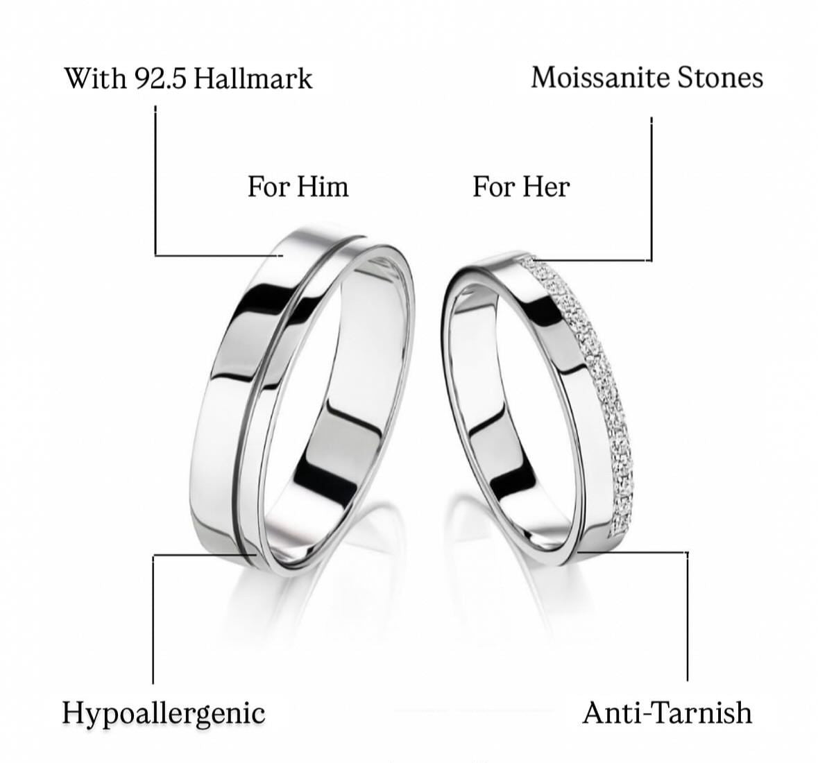 925 Silver Twilight Couple Ring -Adjustable