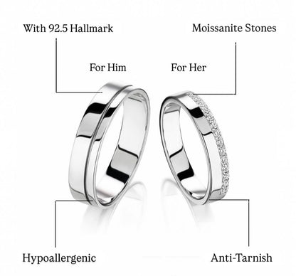 925 Silver Twilight Couple Ring -Adjustable