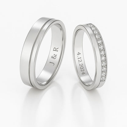 925 Silver Twilight Couple Ring -Adjustable