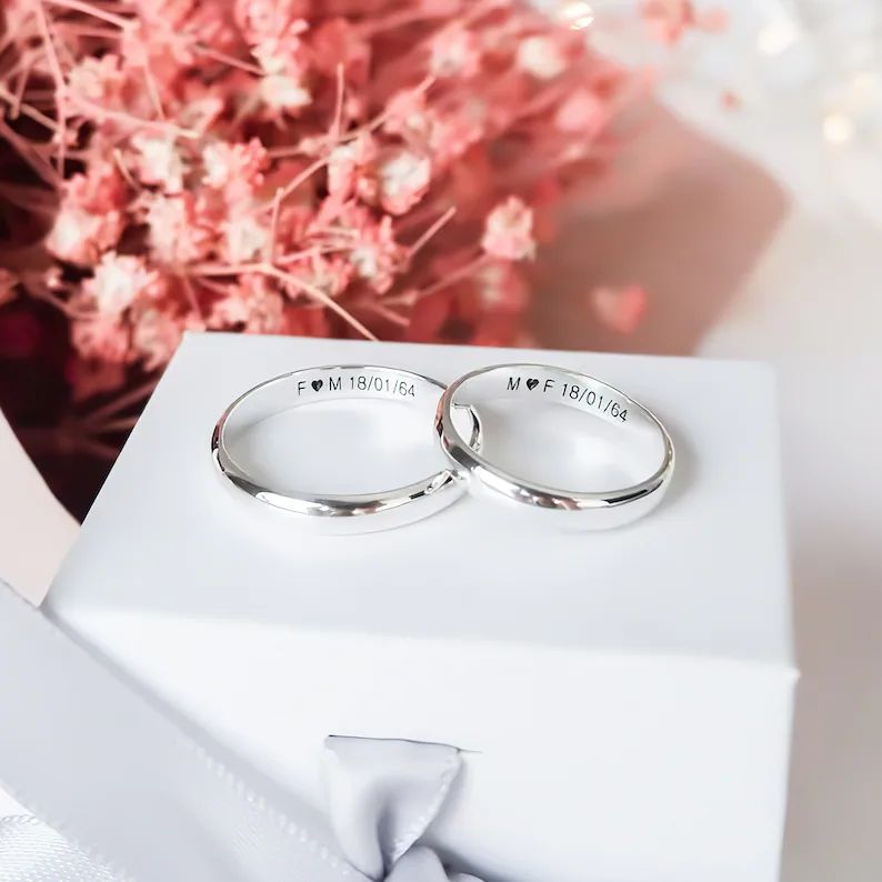 925 Silver Half Down Band