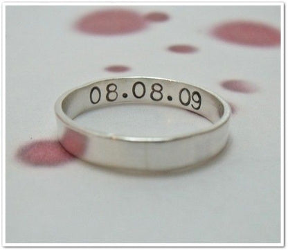 925 Silver Flat Band-Personalised