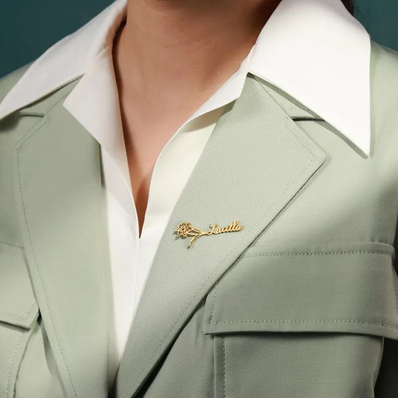 Birthflower Name Brooch