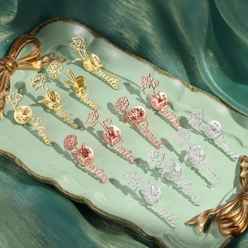 Birthflower Name Brooch