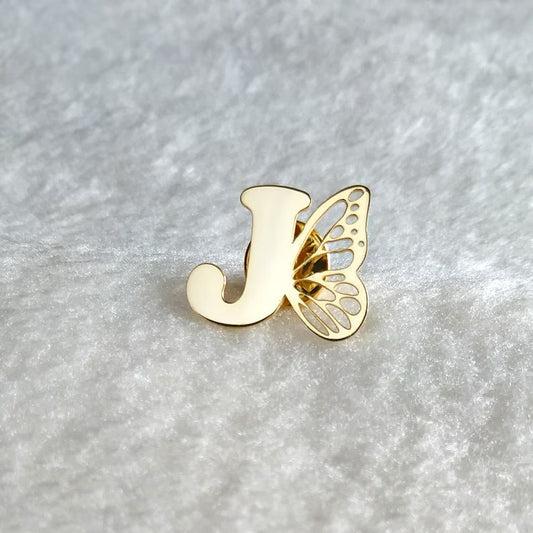 Butterfly Initial Brooch