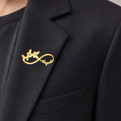 Infinity Butterfly Name Brooch