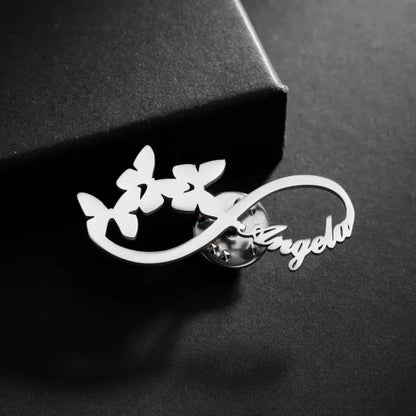Infinity Butterfly Name Brooch