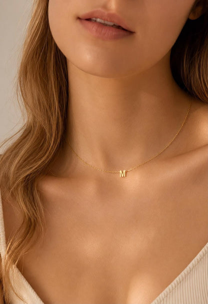 Dainty Initial Necklace – Personalized Minimalist Letter Pendant for Women