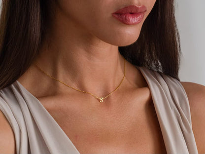 Dainty Initial Necklace – Personalized Minimalist Letter Pendant for Women