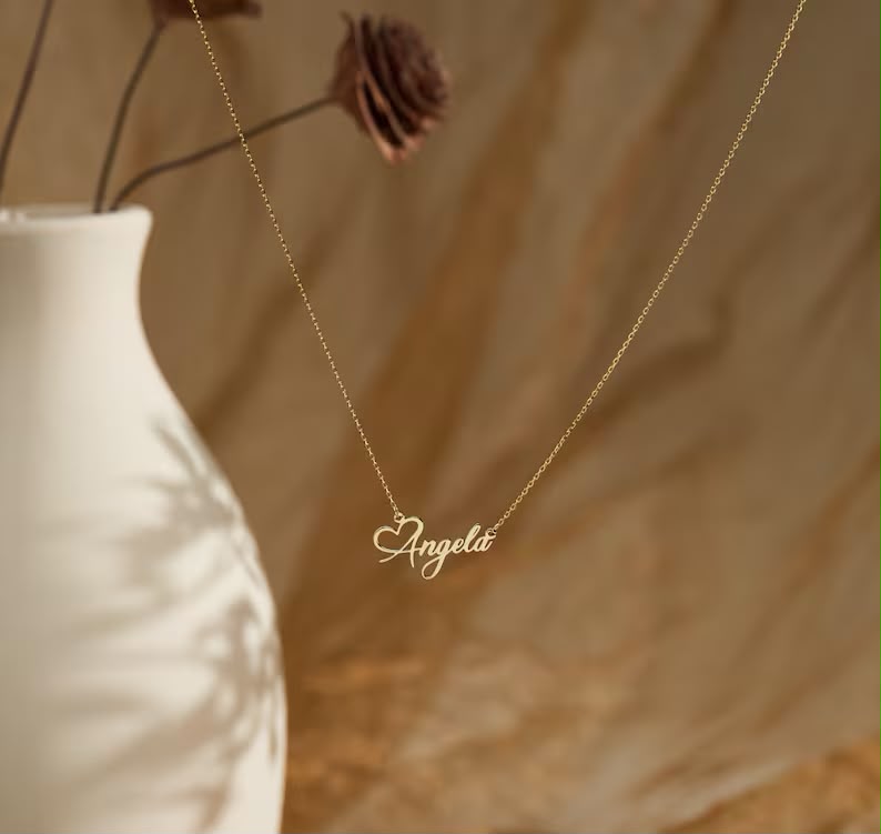 Personalized Custom Heart Name Necklace