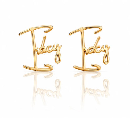 Personalised name earrings