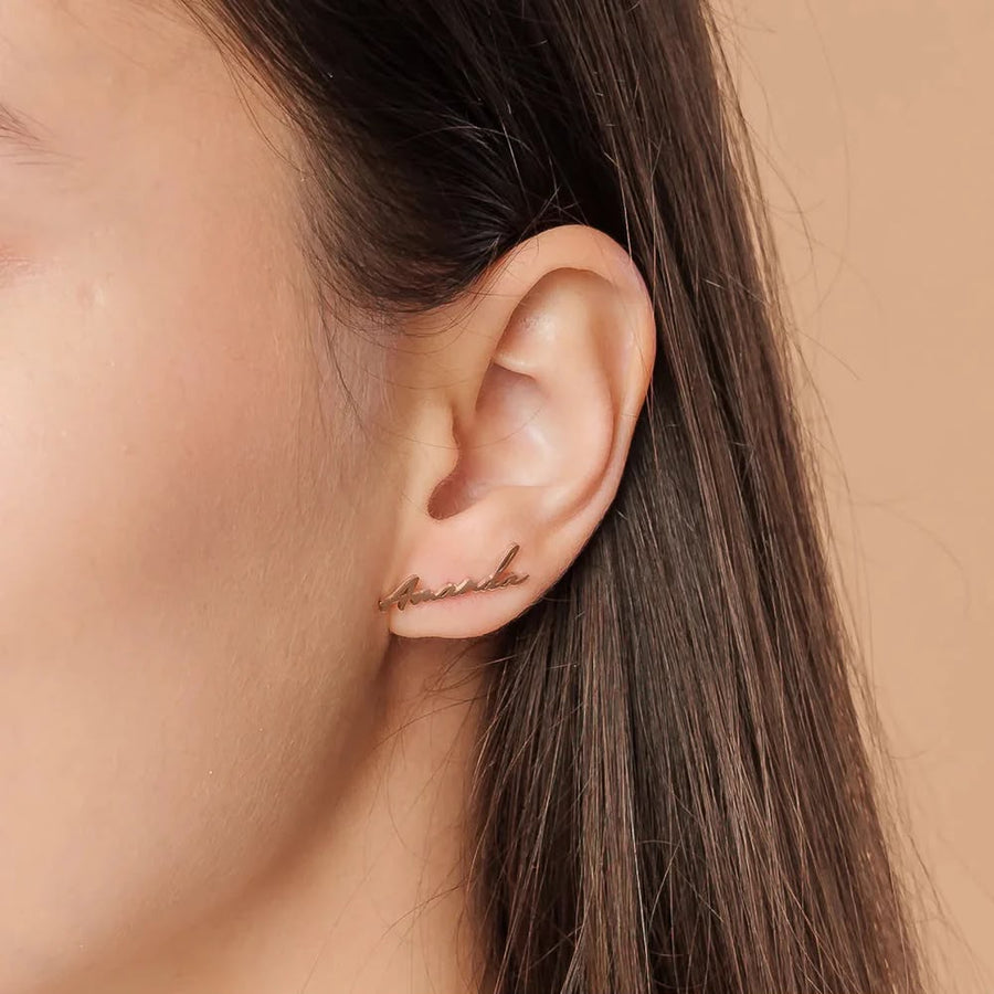Personalised name earrings