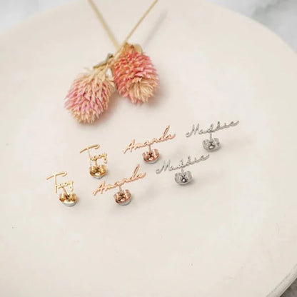 Personalised name earrings