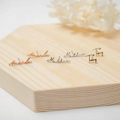 Personalised name earrings